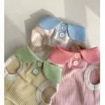 Macaron Contrast Lapel Casual T-Shirt Pet Clothes