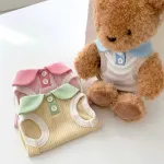 Macaron Contrast Lapel Casual T-Shirt Pet Clothes