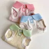 Macaron Contrast Lapel Casual T-Shirt Pet Clothes