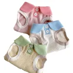 Macaron Contrast Lapel Casual T-Shirt Pet Clothes