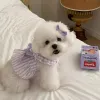 Princess Style Cute Flying Sleeve Striped Dress Pet Clothes