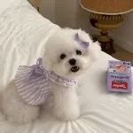 Princess Style Cute Flying Sleeve Striped Dress Pet Clothes