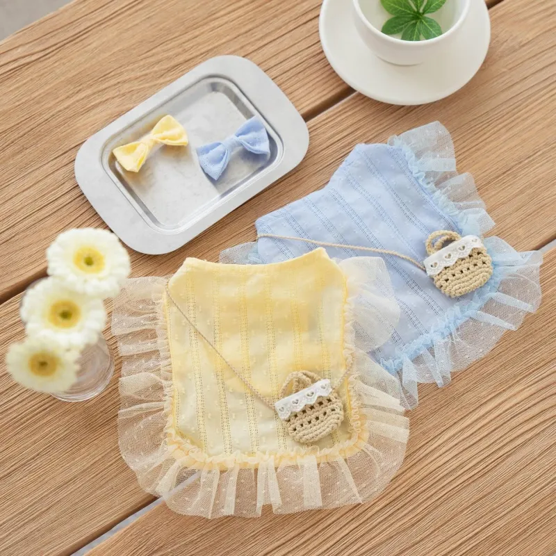 Princess Style Quiet Pastoral Woven Shoulder Bag Vest Pet Clothes