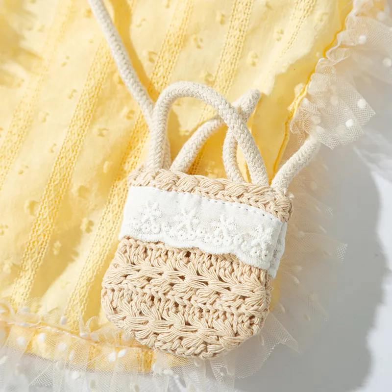 Princess Style Quiet Pastoral Woven Shoulder Bag Vest Pet Clothes