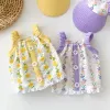 Small Fresh Flower Button Suspenders Pet Clothes