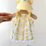 Small Fresh Flower Button Suspenders Pet Clothes