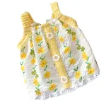 Small Fresh Flower Button Suspenders Pet Clothes