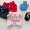 Solid Color Polo T-Shirt Breathable Two-Leg Vest Pet Clothes