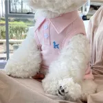 Solid Color Polo T-Shirt Breathable Two-Leg Vest Pet Clothes