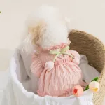 Tulip Pleated Dress Princess Style Ladies Cat Pet Clothes
