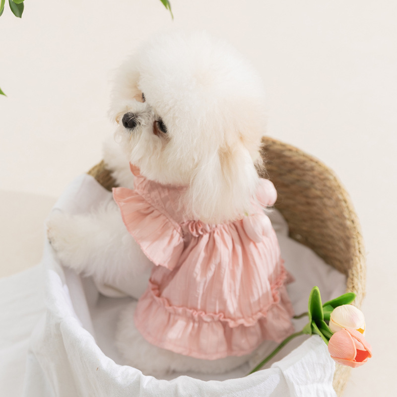 Tulip Pleated Dress Princess Style Ladies Cat Pet Clothes