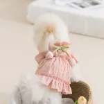 Tulip Pleated Dress Princess Style Ladies Cat Pet Clothes