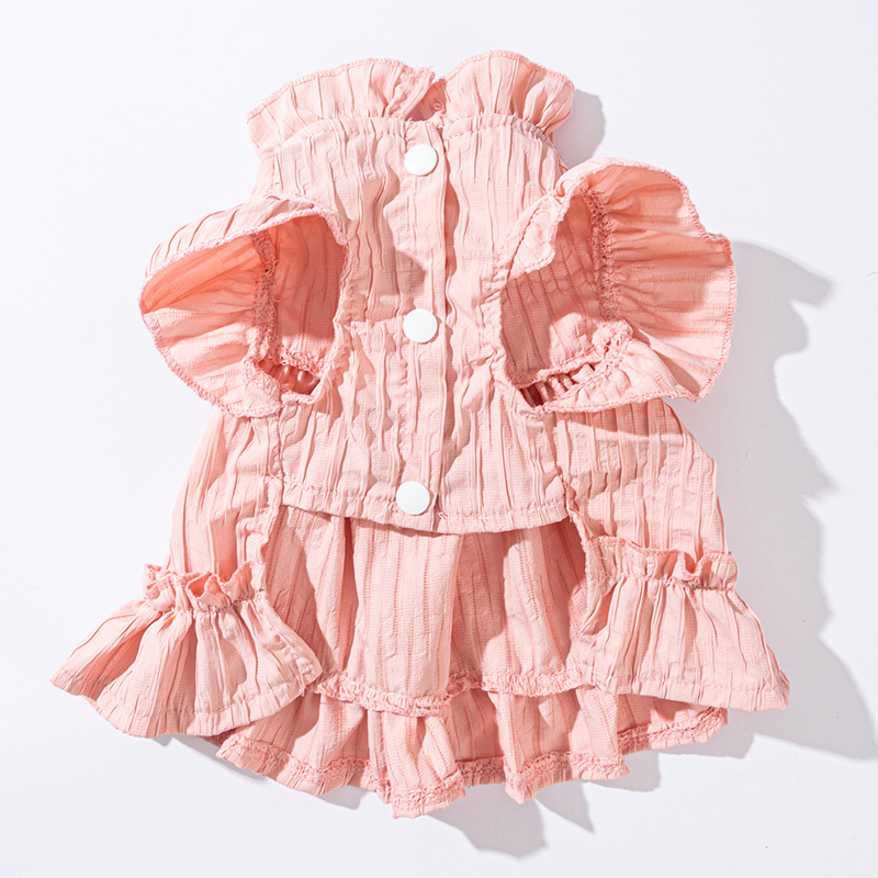 Tulip Pleated Dress Princess Style Ladies Cat Pet Clothes