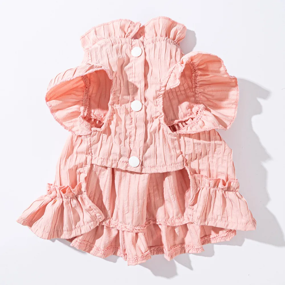 Tulip Pleated Dress Princess Style Ladies Cat Pet Clothes