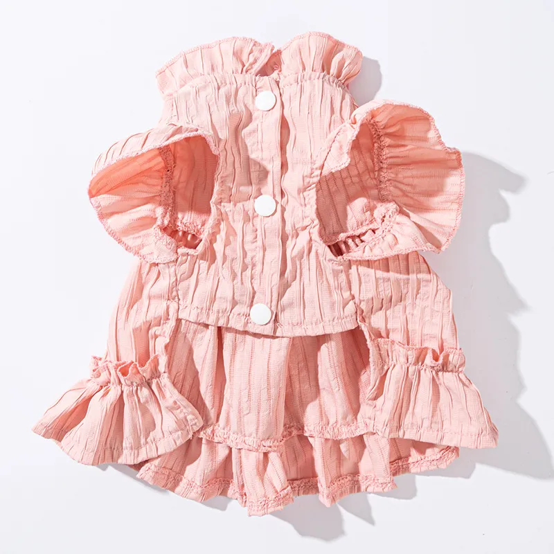 Tulip Pleated Dress Princess Style Ladies Cat Pet Clothes