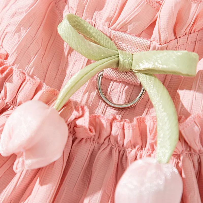 Tulip Pleated Dress Princess Style Ladies Cat Pet Clothes