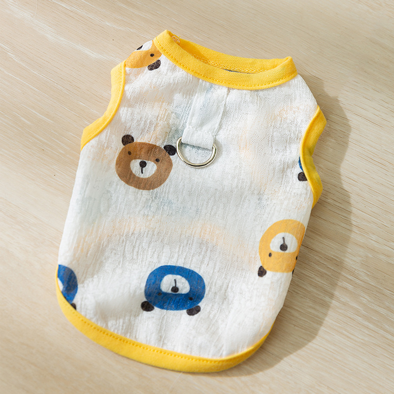 Cute Full-Print Flower Mesh Traction Vest Pet Clothes