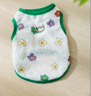 Cute Full-Print Flower Mesh Traction Vest Pet Clothes