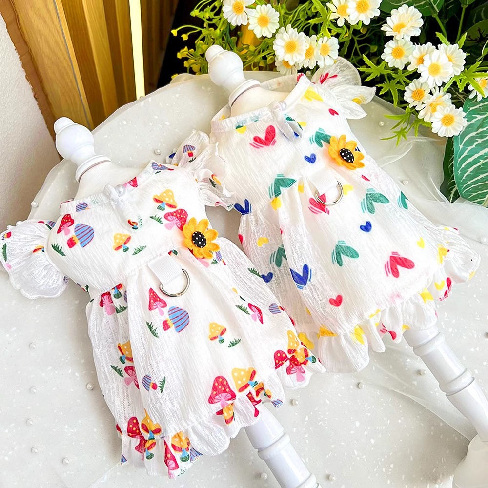 Can Pull Out Mushroom Heart Summer Breathable Dress