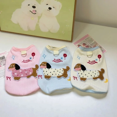 Cute Colorful Sausage Dog Vest With Traction Buckle 02