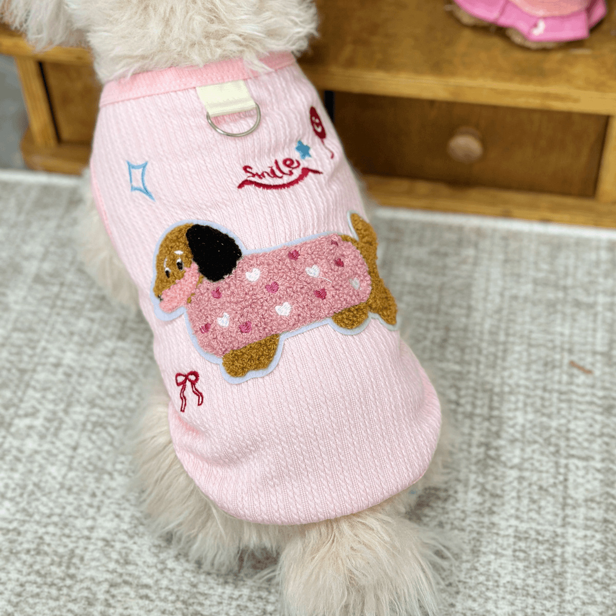 Cute Colorful Sausage Dog Vest With Traction Buckle