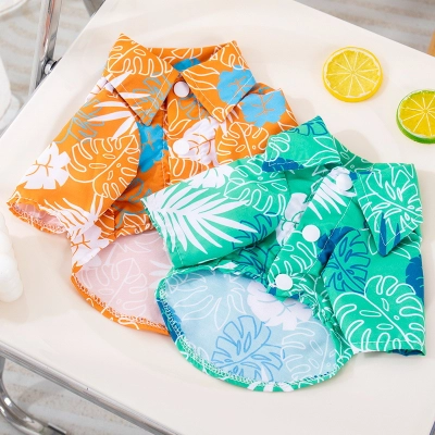 Pet Beach Leaf Shirt Thin Breathable T-Shirt 01