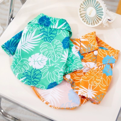 Pet Beach Leaf Shirt Thin Breathable T-Shirt 02