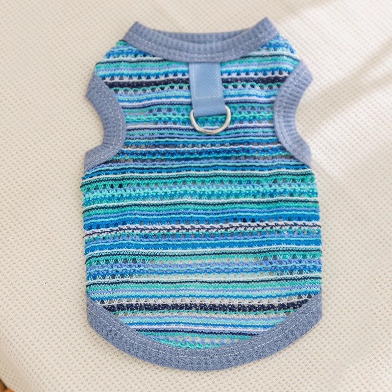 Pet Woven Hollow Vest With Thin Design And Traction Buckle