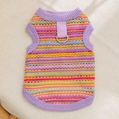 Pet Woven Hollow Vest With Thin Design And Traction Buckle 02