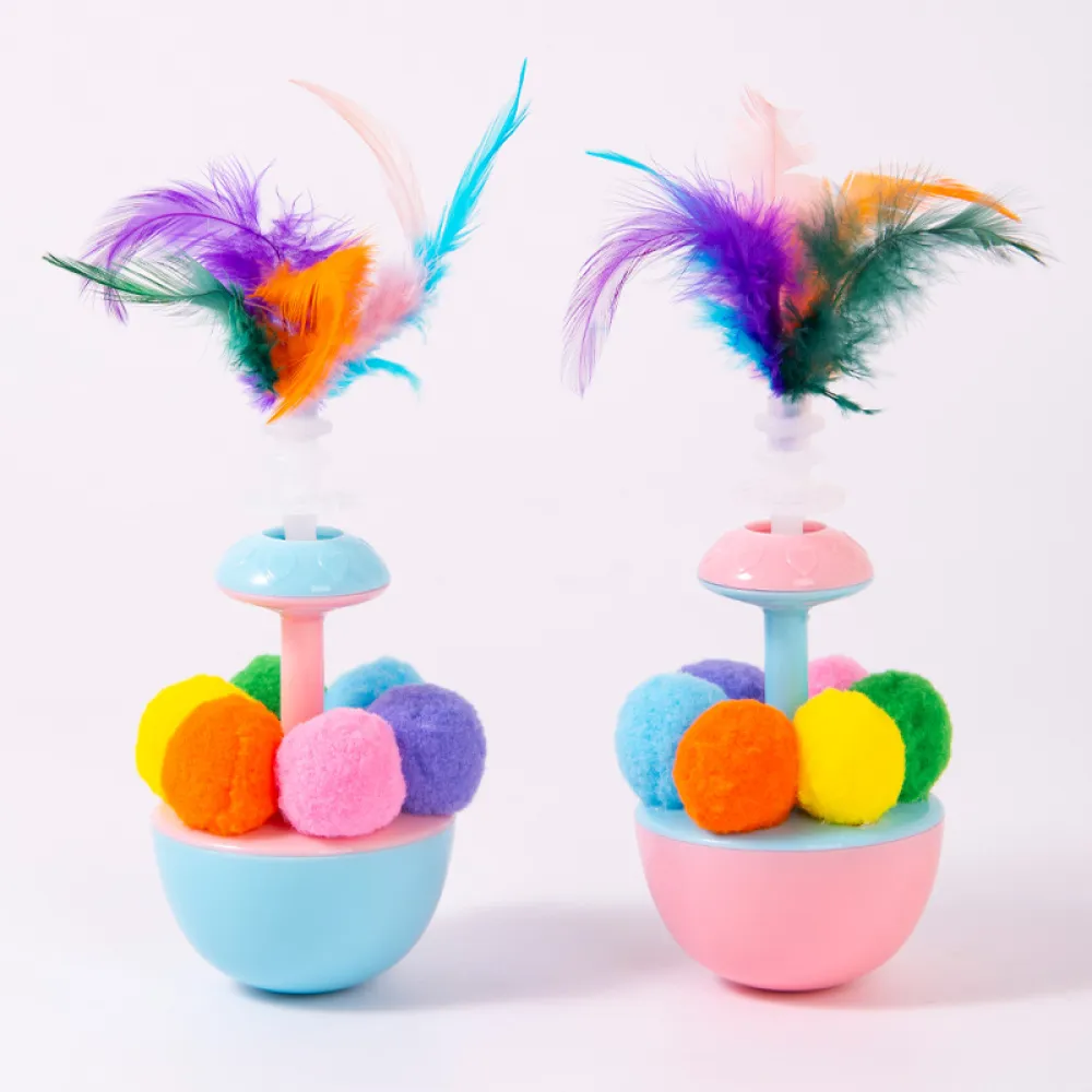 Plush Ball Tumbler Cat Toy Catnip