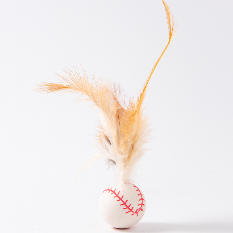 Teasing Cat Toy Feather Elastic Ball
