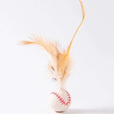 Teasing Cat Toy Feather Elastic Ball 01