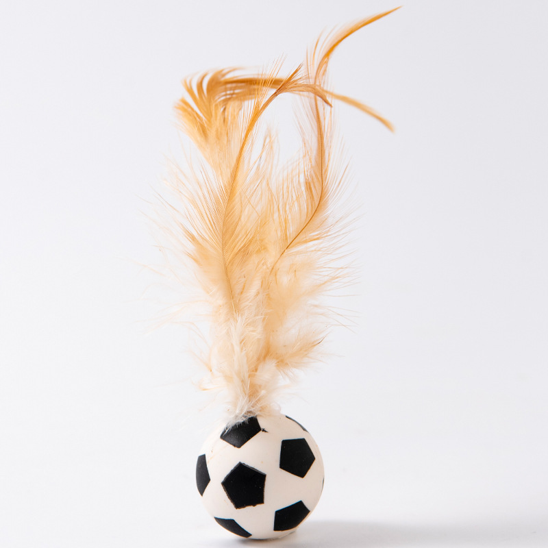 Teasing Cat Toy Feather Elastic Ball
