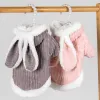 Dog Autumn And Winter Warm Corduroy Long Ear Rabbit Two Foot Clothes