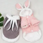 Dog Autumn And Winter Warm Corduroy Long Ear Rabbit Two Foot Clothes