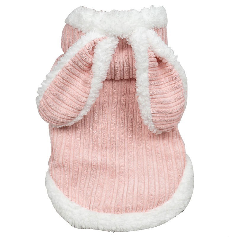 Dog Autumn And Winter Warm Corduroy Long Ear Rabbit Two Foot Clothes