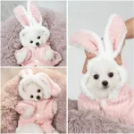 Dog Autumn And Winter Warm Corduroy Long Ear Rabbit Two Foot Clothes