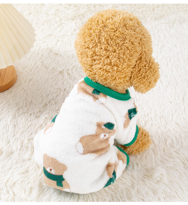 Dog Autumn/Winter Cute Bear Velvet Four Legged Clothes