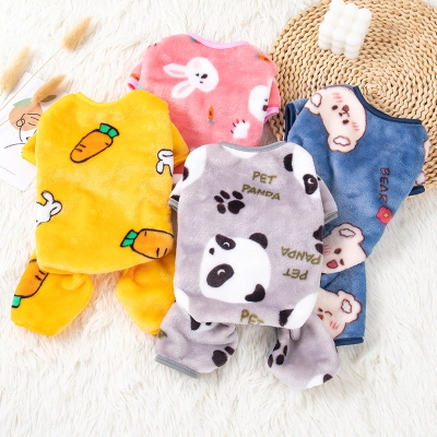Dog Autumn/Winter Cute Bear Velvet Four Legged Clothes 01