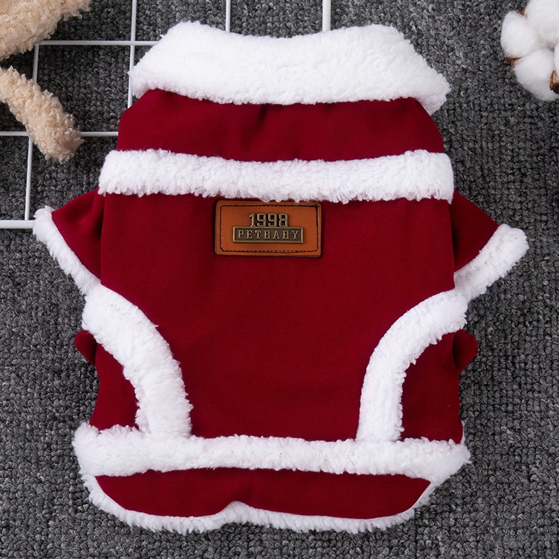 Dog'S Autumn And Winter Warm And Plush Thick Two Legged Vest