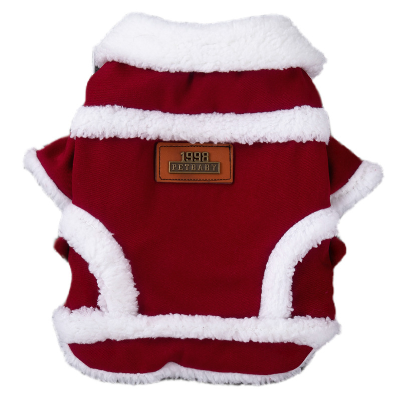 Dog'S Autumn And Winter Warm And Plush Thick Two Legged Vest