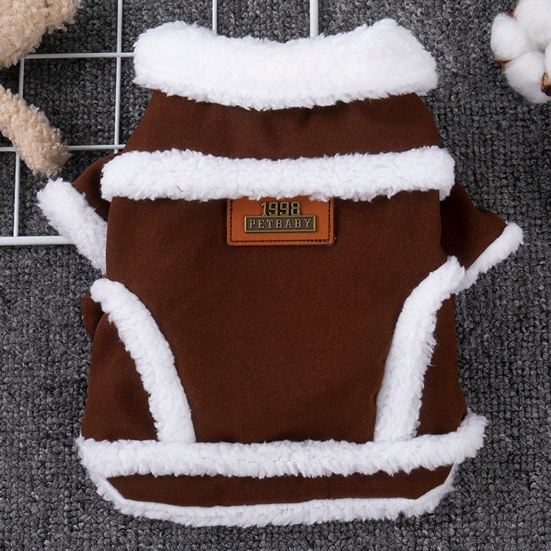Dog'S Autumn And Winter Warm And Plush Thick Two Legged Vest