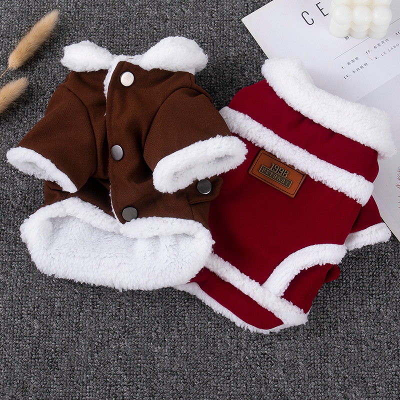 Dog'S Autumn And Winter Warm And Plush Thick Two Legged Vest