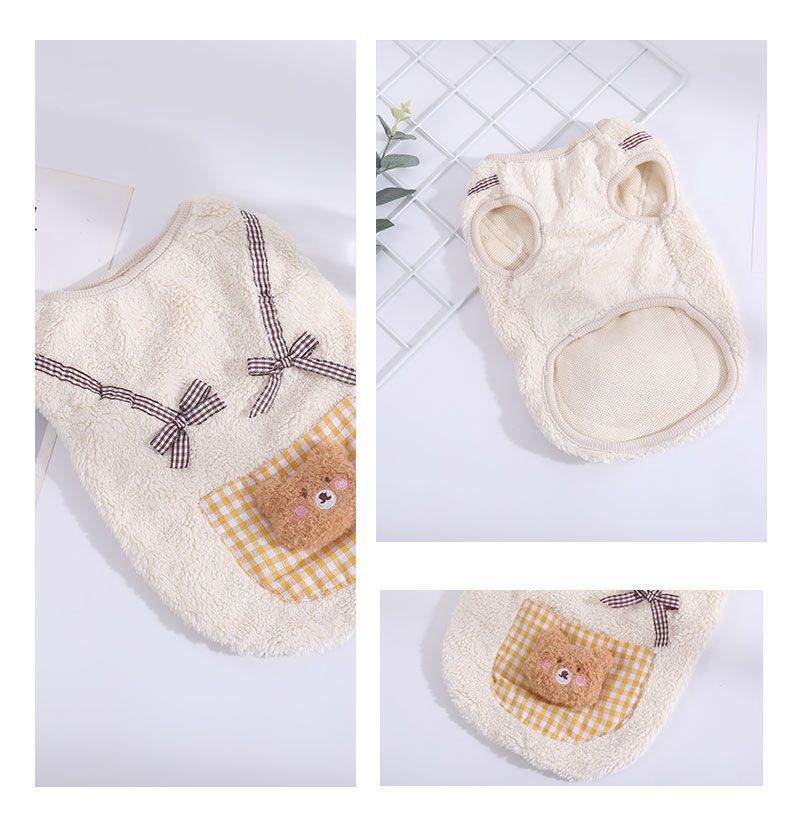 Pet Autumn And Winter Plush Pocket Teddy Bear Vest