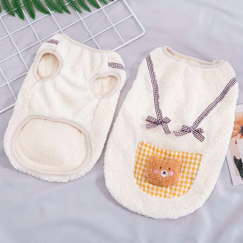 Pet Autumn And Winter Plush Pocket Teddy Bear Vest