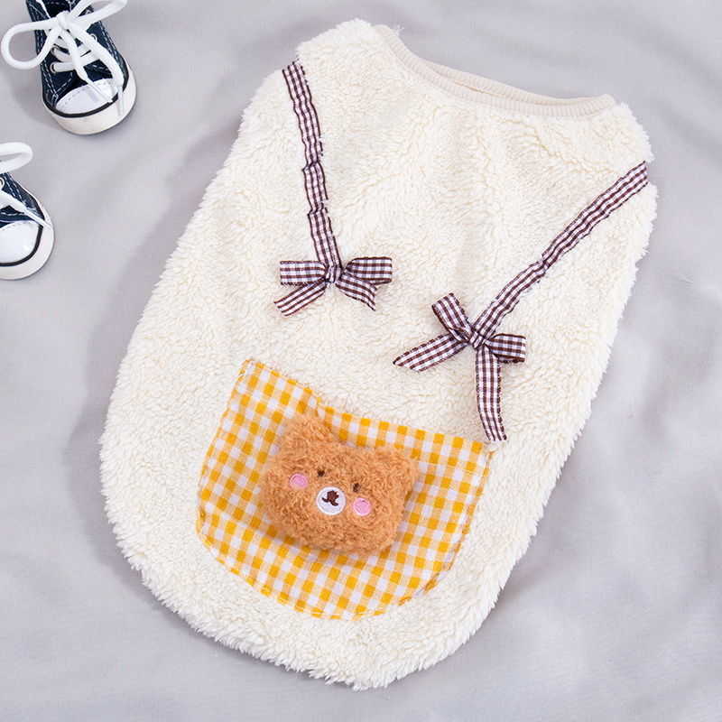 Pet Autumn And Winter Plush Pocket Teddy Bear Vest