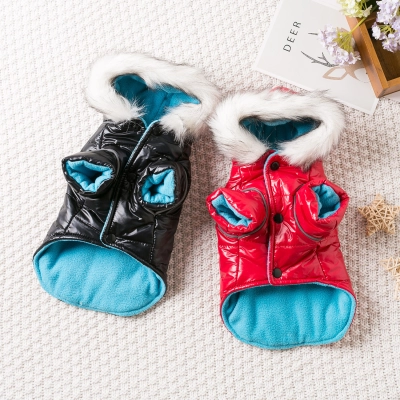 Dog Clothes, Winter Dirt Resistant Fur Collar Cotton Coat 01
