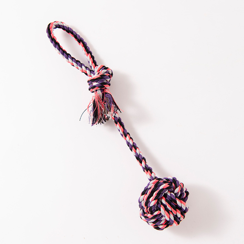 Dog Cotton Rope Toy Gnawing On Knot Rope