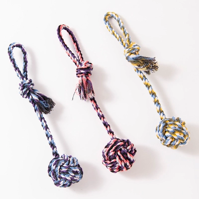 Dog Cotton Rope Toy Gnawing On Knot Rope 01