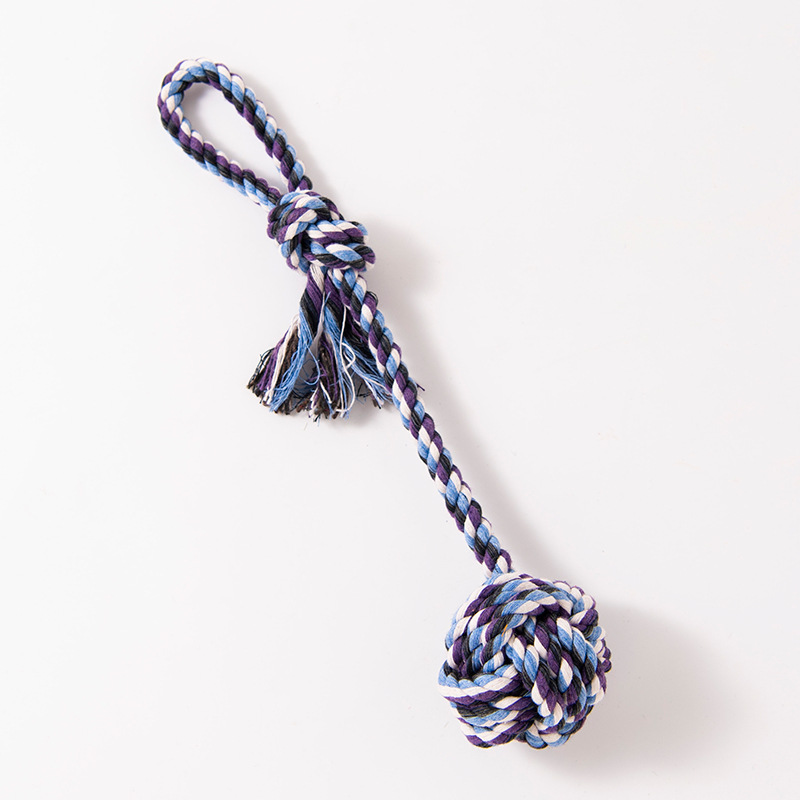 Dog Cotton Rope Toy Gnawing On Knot Rope